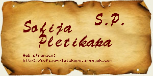 Sofija Pletikapa vizit kartica